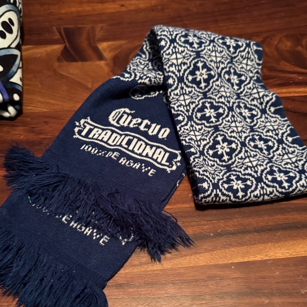 Corona Blue and White Patterned Scarf